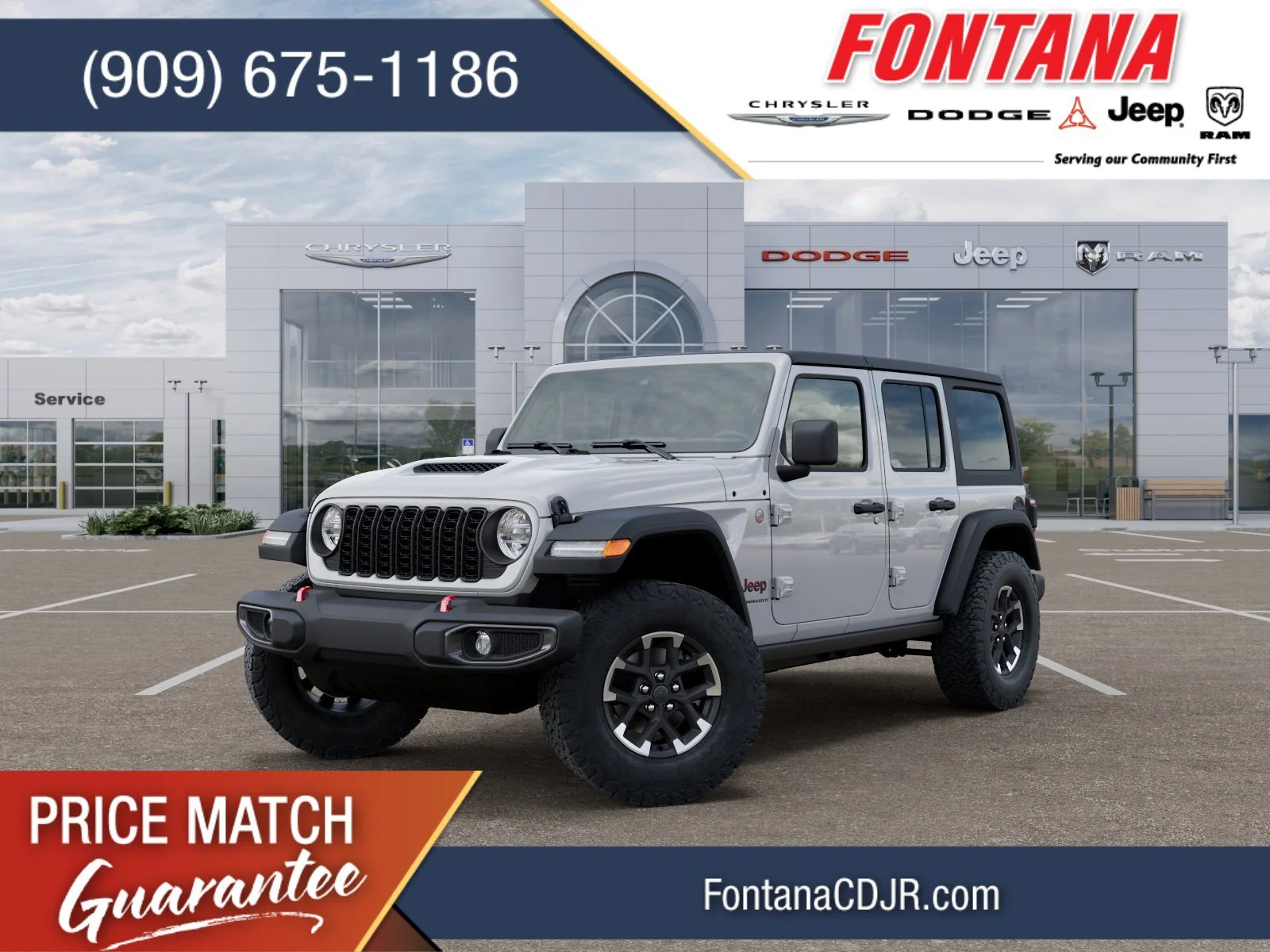 New 2026 Bright White Clear-Coat Exterior Paint Jeep Rubicon image 1
