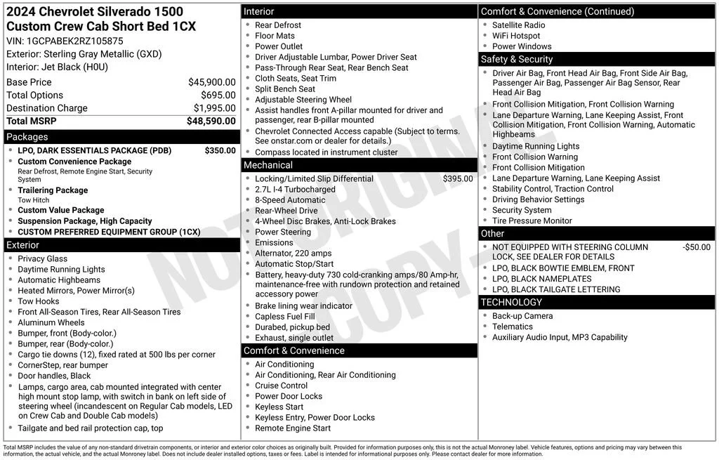 Used 2024 Sterling Gray Metallic Chevrolet Custom image 10