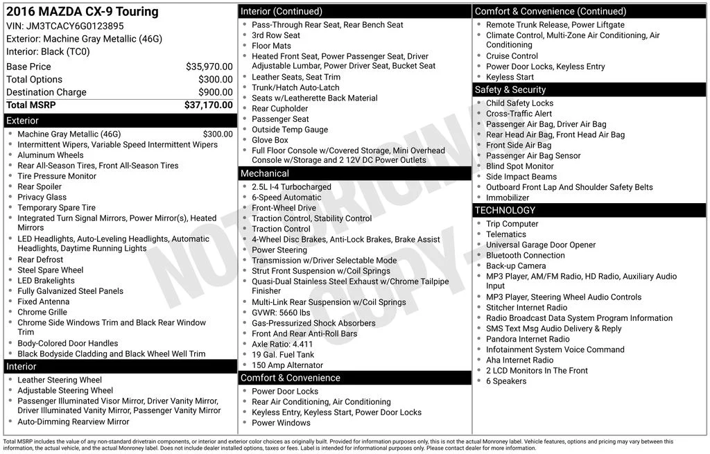 Used 2016 Gray Mazda Touring image 6