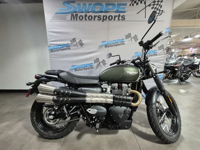 2025 Triumph Scrambler 900 Jet Black DCZ - Khaki Green