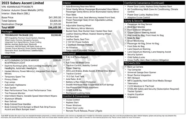 Used 2023 Brown Subaru Limited image 38