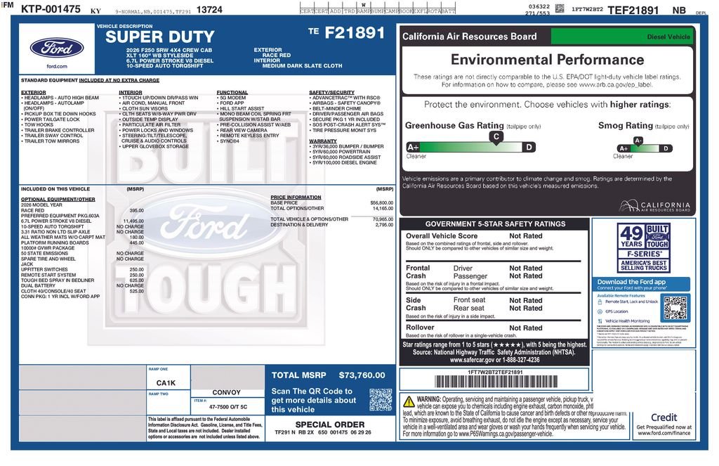 New 2026 Race Red Ford F-250® XLT image 21