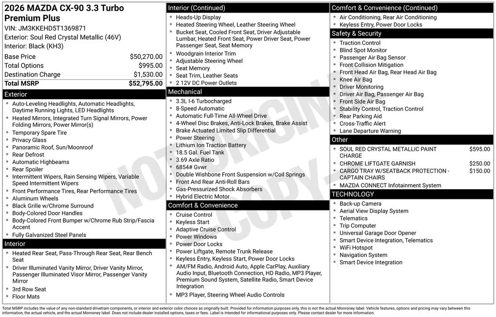 New 2026 Soul Red Crystal Metallic Mazda 3.3 Turbo Premium Plus image 6