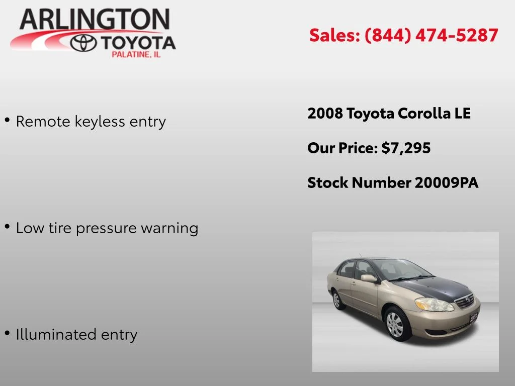 Used 2008 Toyota Corolla LE with VIN 1NXBR32E08Z942428 for sale in Palatine, IL
