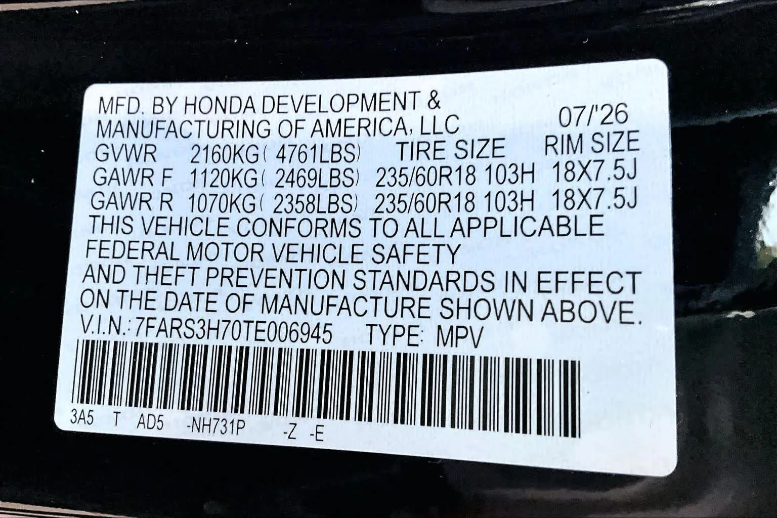 New 2026 Crystal Black Pearl Honda EX-L image 19