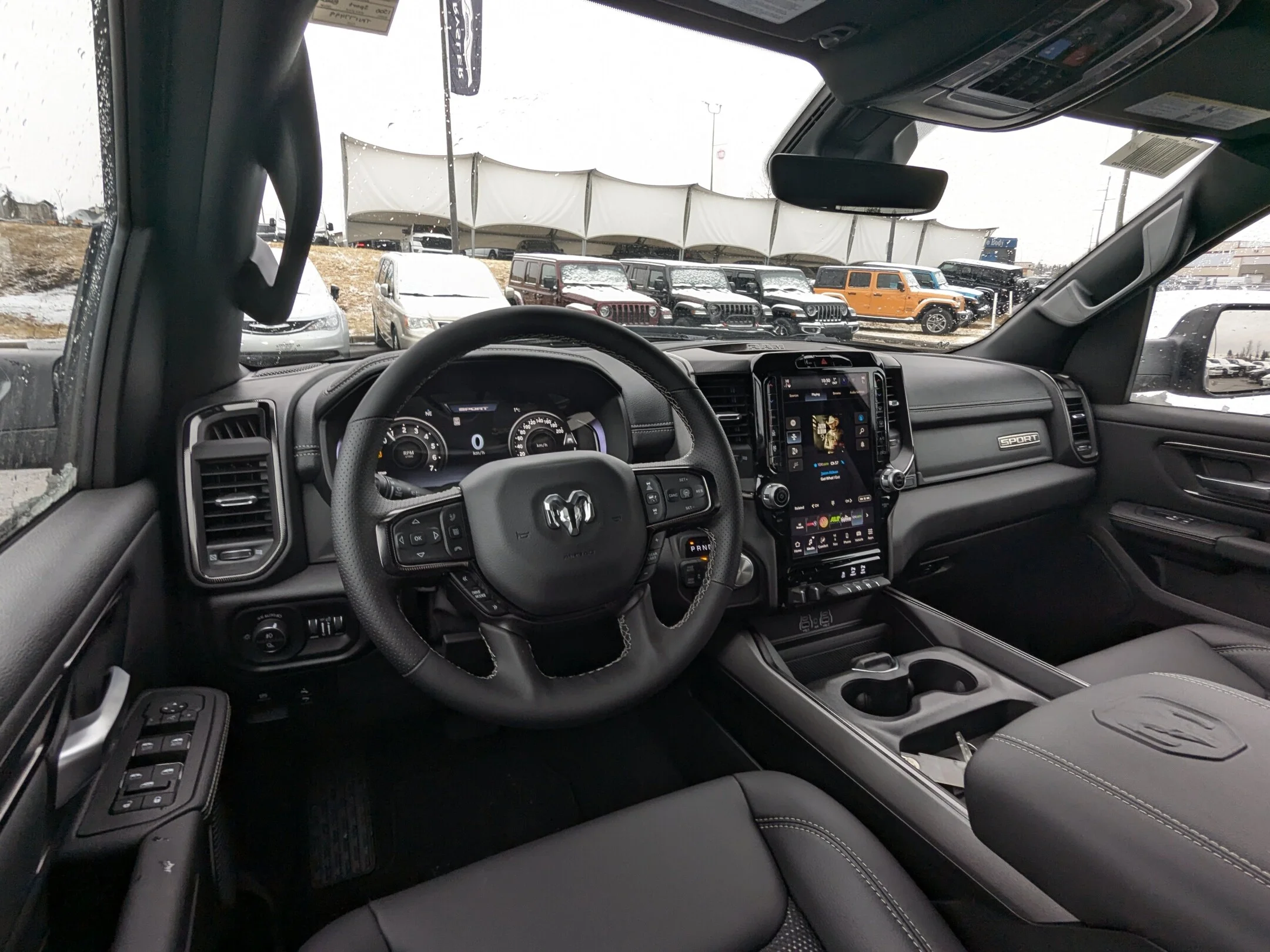 New 2026 Black RAM Sport - - Pano Sunroof - Sport Perf Hood - Anti-Spin Rear Axle - Trailer Brake Control & More! image 26