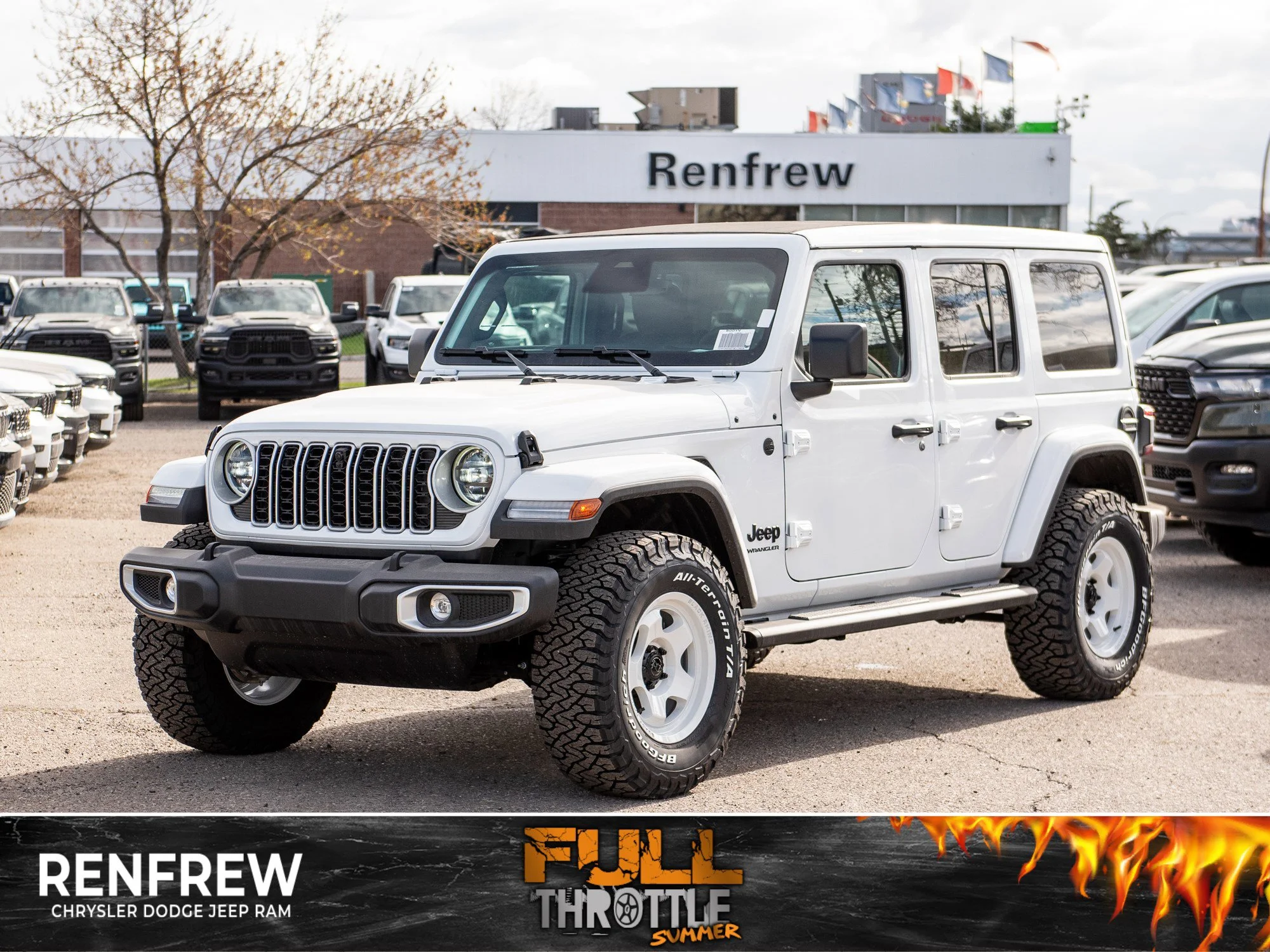 New 2026 White Jeep Sahara*, Black Rhino Wheels, 33 Inch Tires image 1