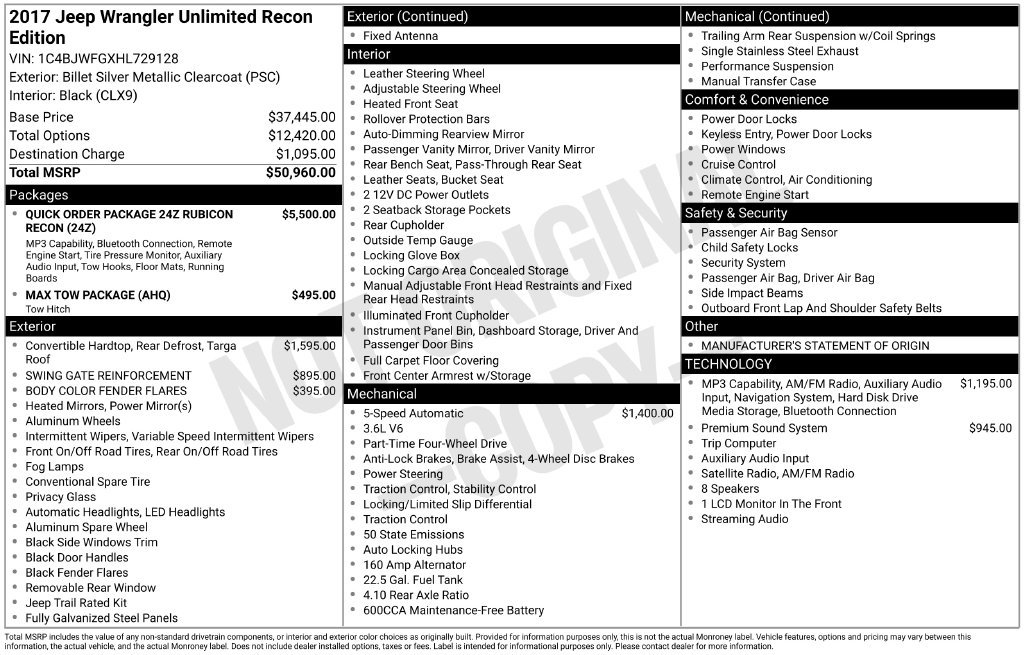 Used 2017 Silver Jeep Unlimited Rubicon Recon image 26