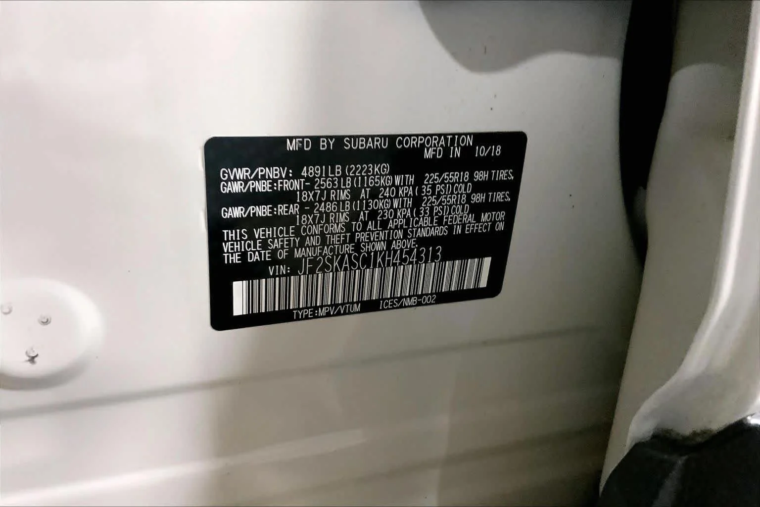 Used 2019 Crystal White Pearl Subaru Limited image 72