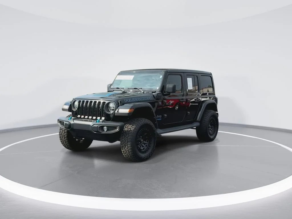 Used 2022 Black Jeep Unlimited Rubicon 4xe image 4