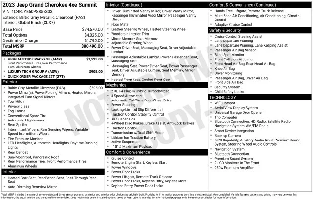 Used 2023 Gray Jeep Summit 4xe image 2