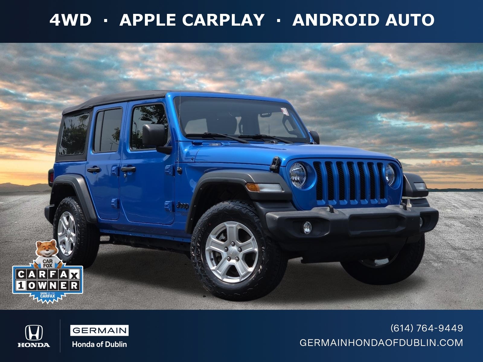 Used 2021 Blue Pearl Jeep Unlimited Sport S image 1
