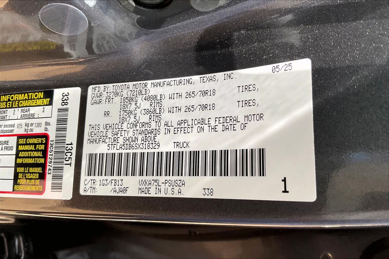 Used 2025 Magnetic Gray Metallic Toyota SR5 image 32