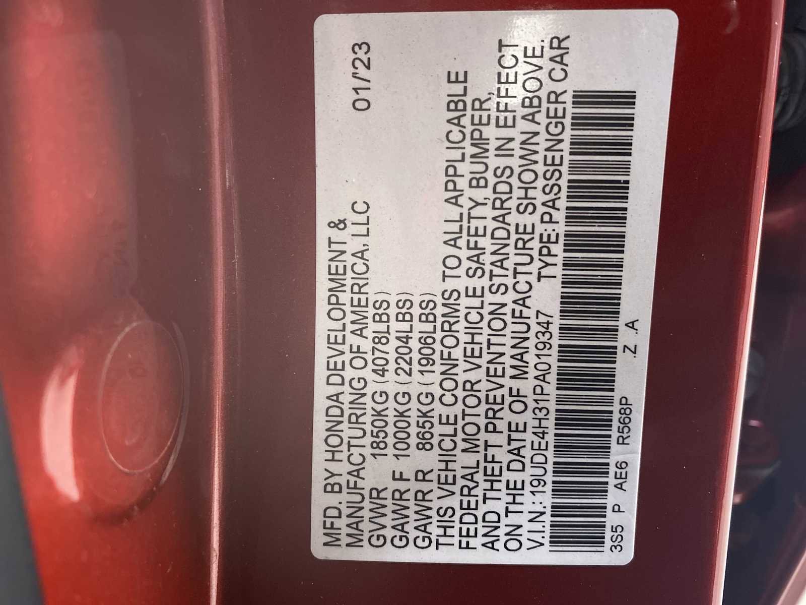 Certified Used 2023 Performance Red Pearl Acura w/A-Spec Package image 48