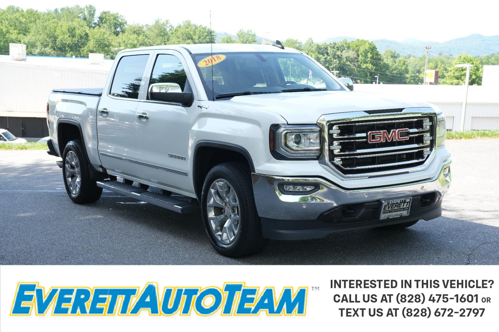 Used 2018 WHITE FROST TRICOAT GMC SLT image 1