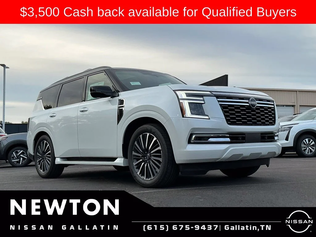 New 2026 Everest White TriCoat / Super Black Two-tone Nissan Platinum Reserve image 11