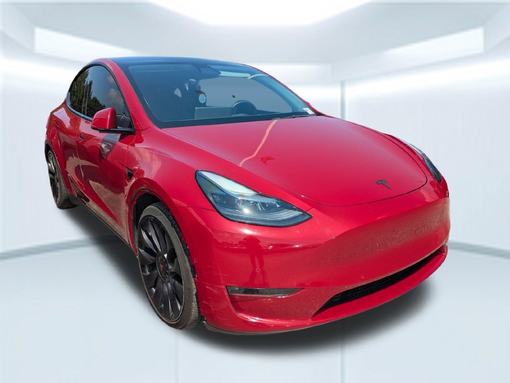 Used 2022 Red Tesla Performance image 3