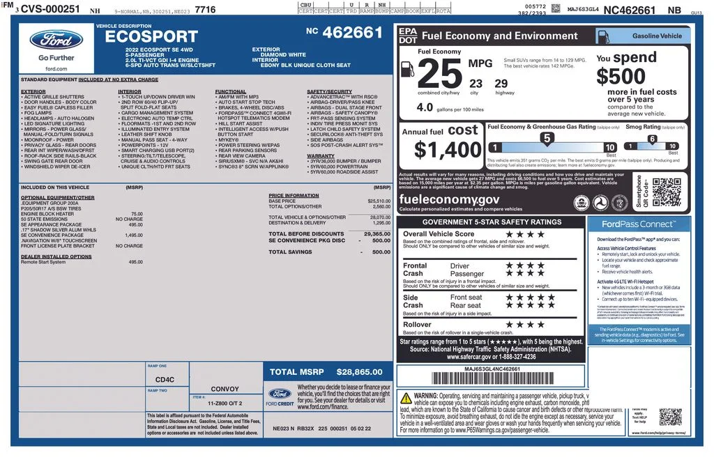 Certified Used 2022 White Ford SE image 3
