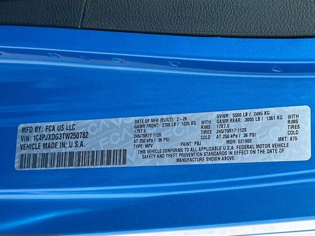 New 2026 Hydro Blue Pearl-Coat Exterior Paint Jeep Sport image 21