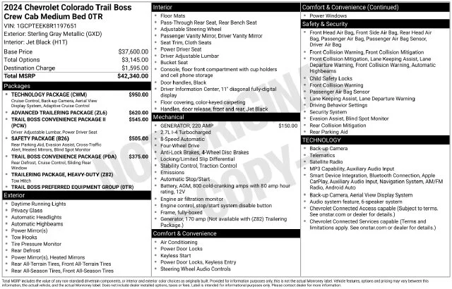 Used 2024 Gray Chevrolet Trail Boss image 5