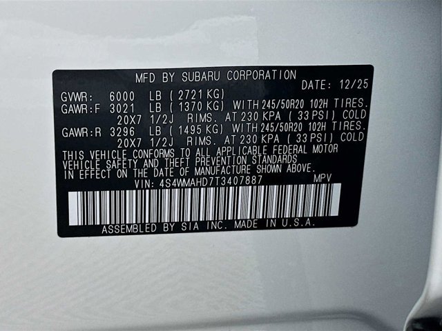 New 2026 CRYSTAL WHITE PEARL Subaru Limited Bronze Edition 7-Passenger image 32
