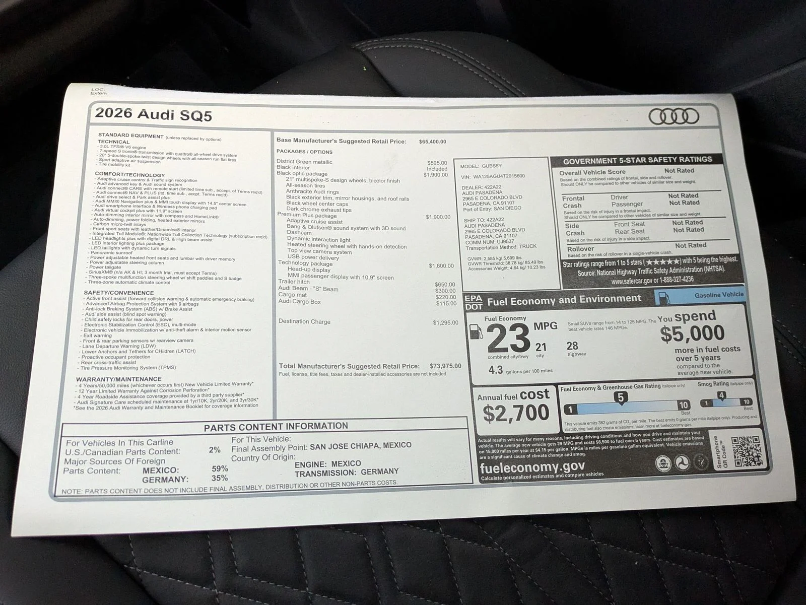 New 2026 Green Audi Premium Plus image 18