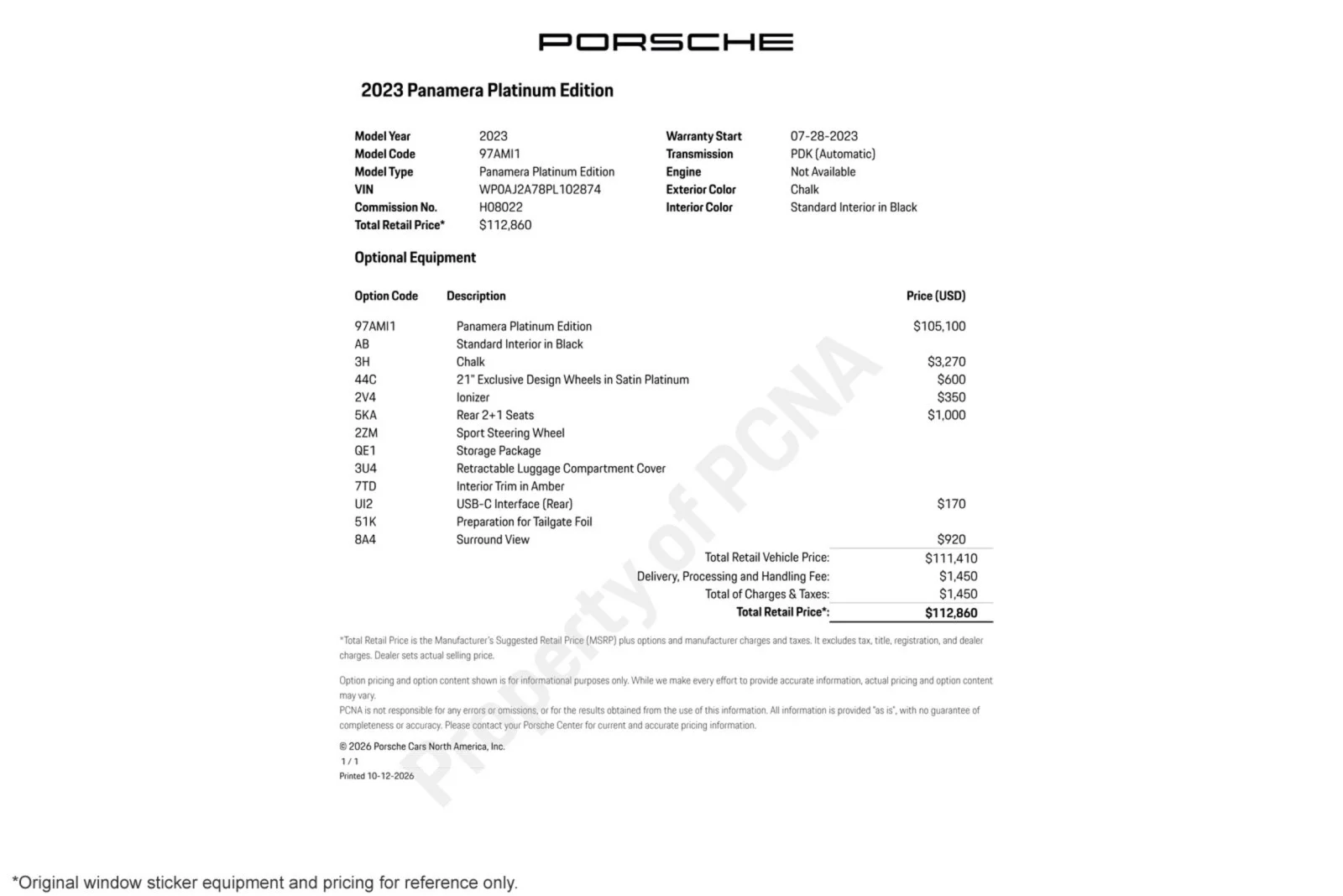 Used 2023 Chalk Porsche Platinum Edition image 2