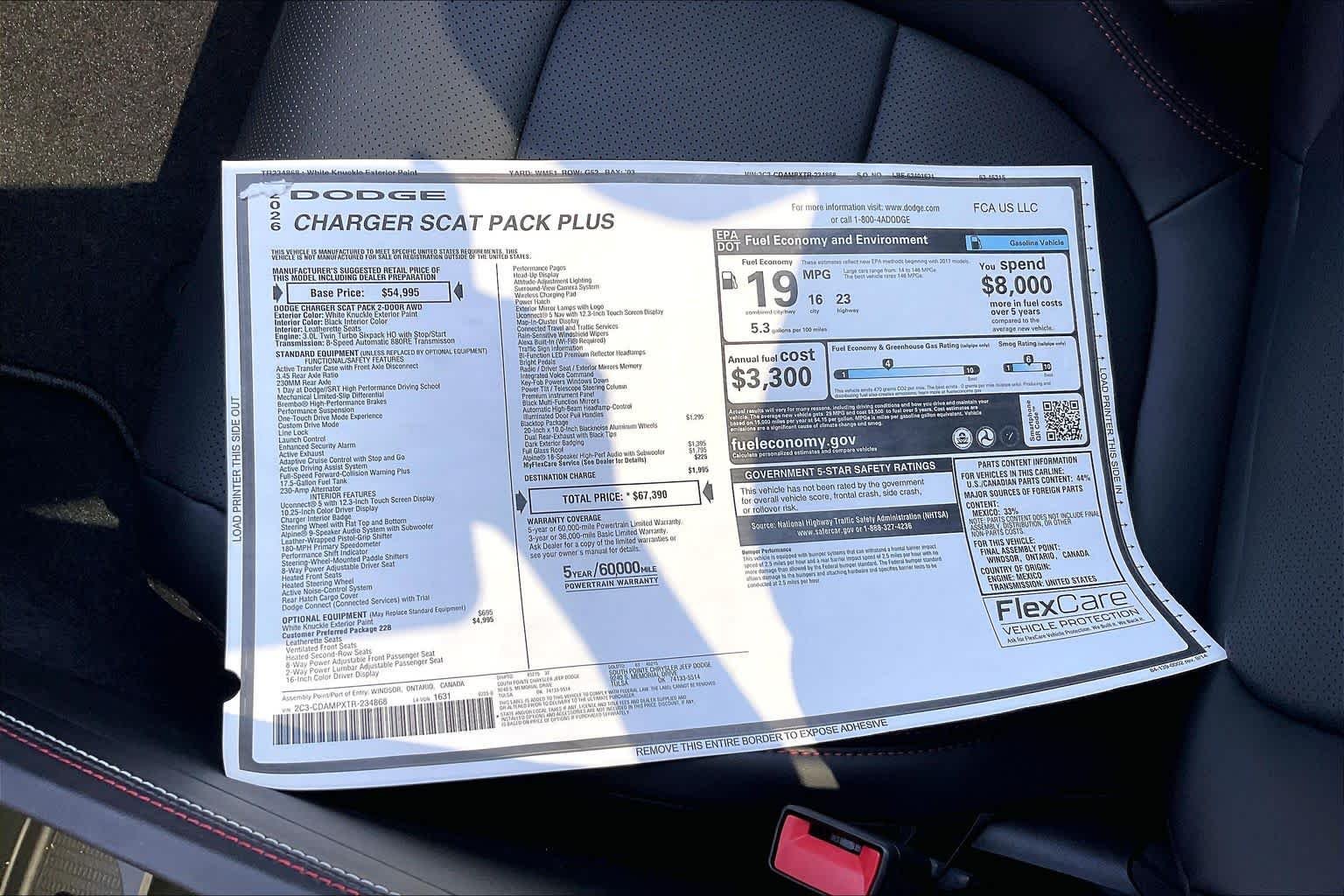 New 2026 White Knuckle Exterior Paint Dodge Scat Pack Plus image 19