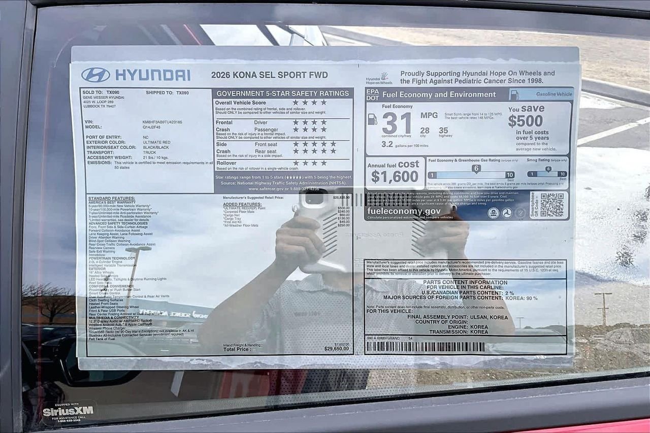 New 2026 Ultimate Red Metallic Hyundai SEL Sport image 22