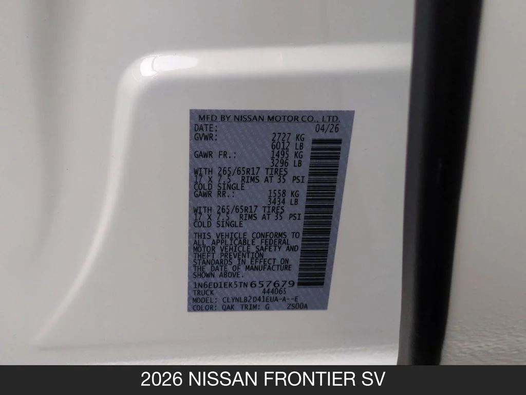 New 2026 White Nissan SV image 25