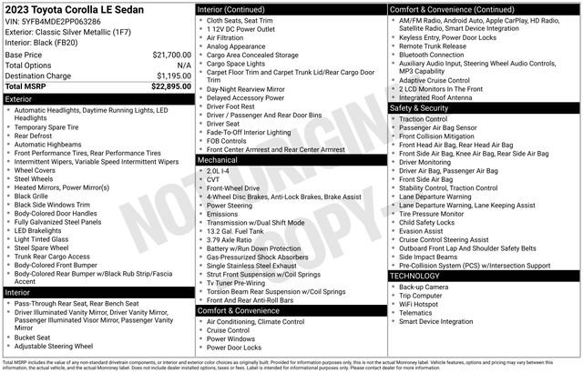 Certified Used 2023 Silver Toyota LE image 32