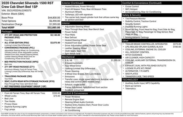Used 2020 BLACK Chevrolet RST image 5