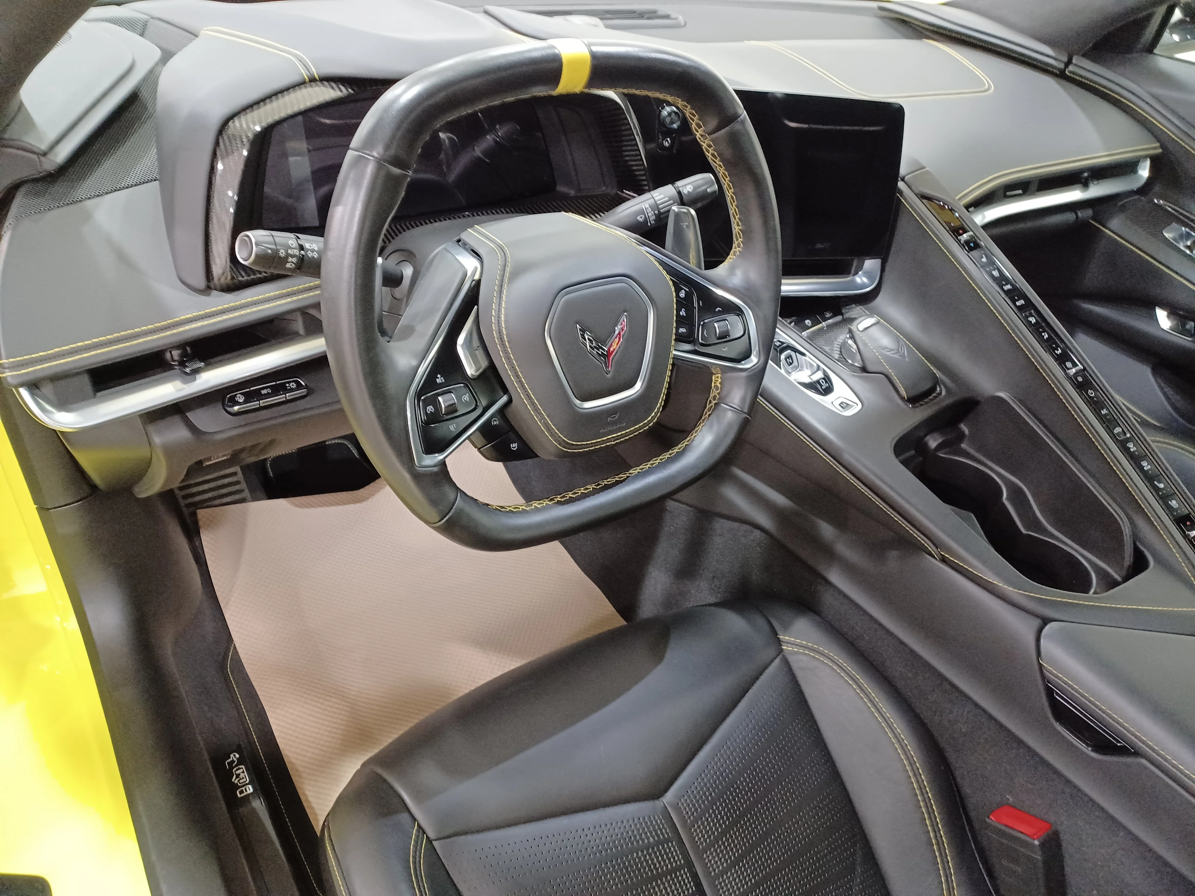 Used 2021 Accelerate Yellow Metallic Chevrolet Stingray Convertible 3LT*495HP!! | 6.2L V8 | Power Roof | Nav | Cooled Leather | Htd Wheel | Bose image 10