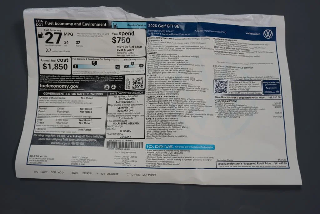 New 2026 Moonstone Gray Volkswagen SE image 38