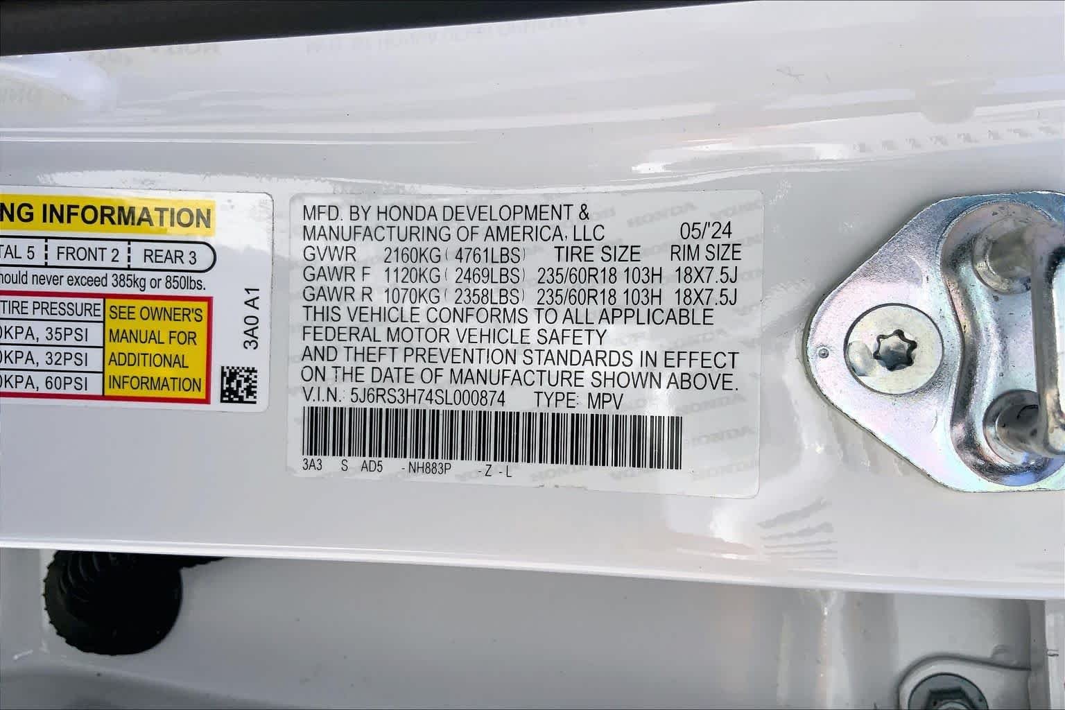 Used 2025 Platinum White Pearl Honda EX-L image 36