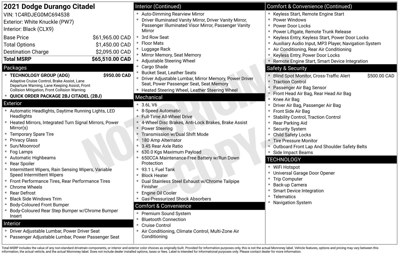 Used 2021 White/off-white Dodge Citadel image 37