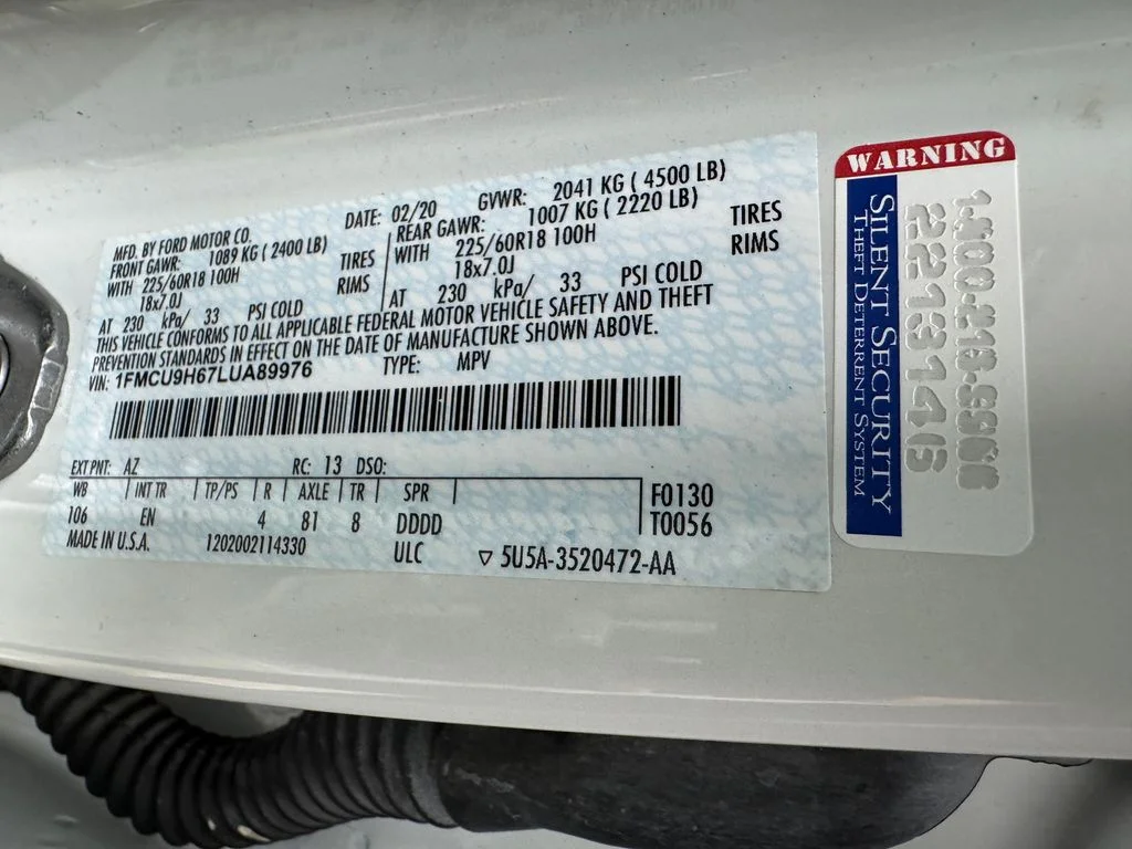 Certified Used 2020 White Metallic Ford SEL image 30