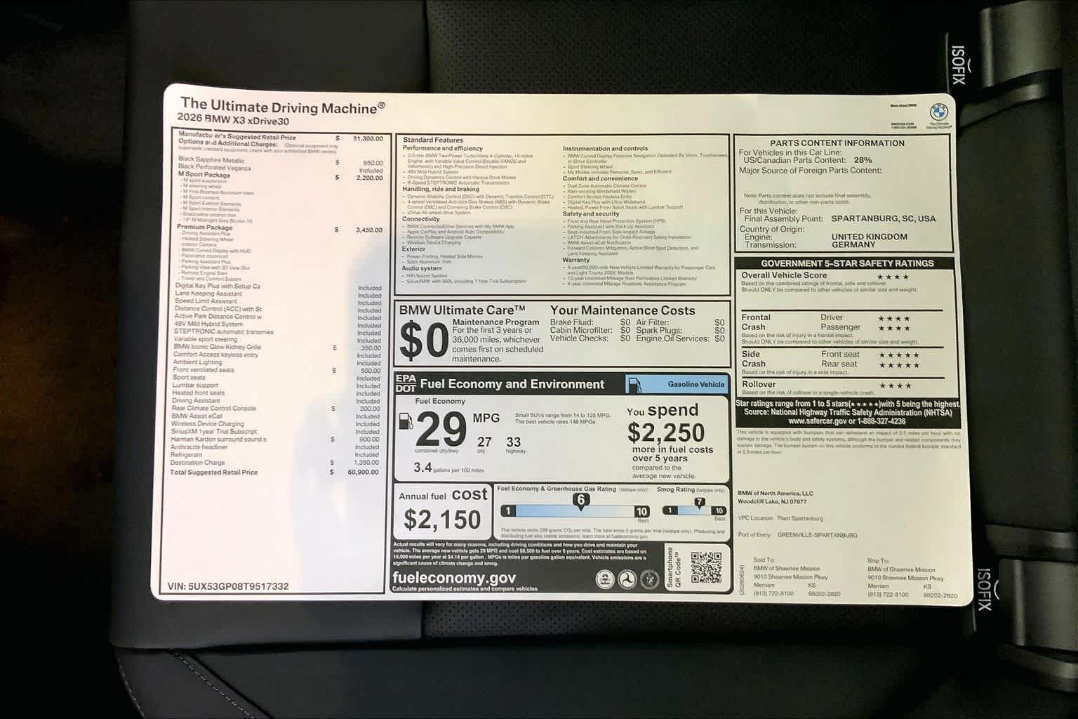 New 2026 Black Sapphire Metallic BMW 30 xDrive image 22