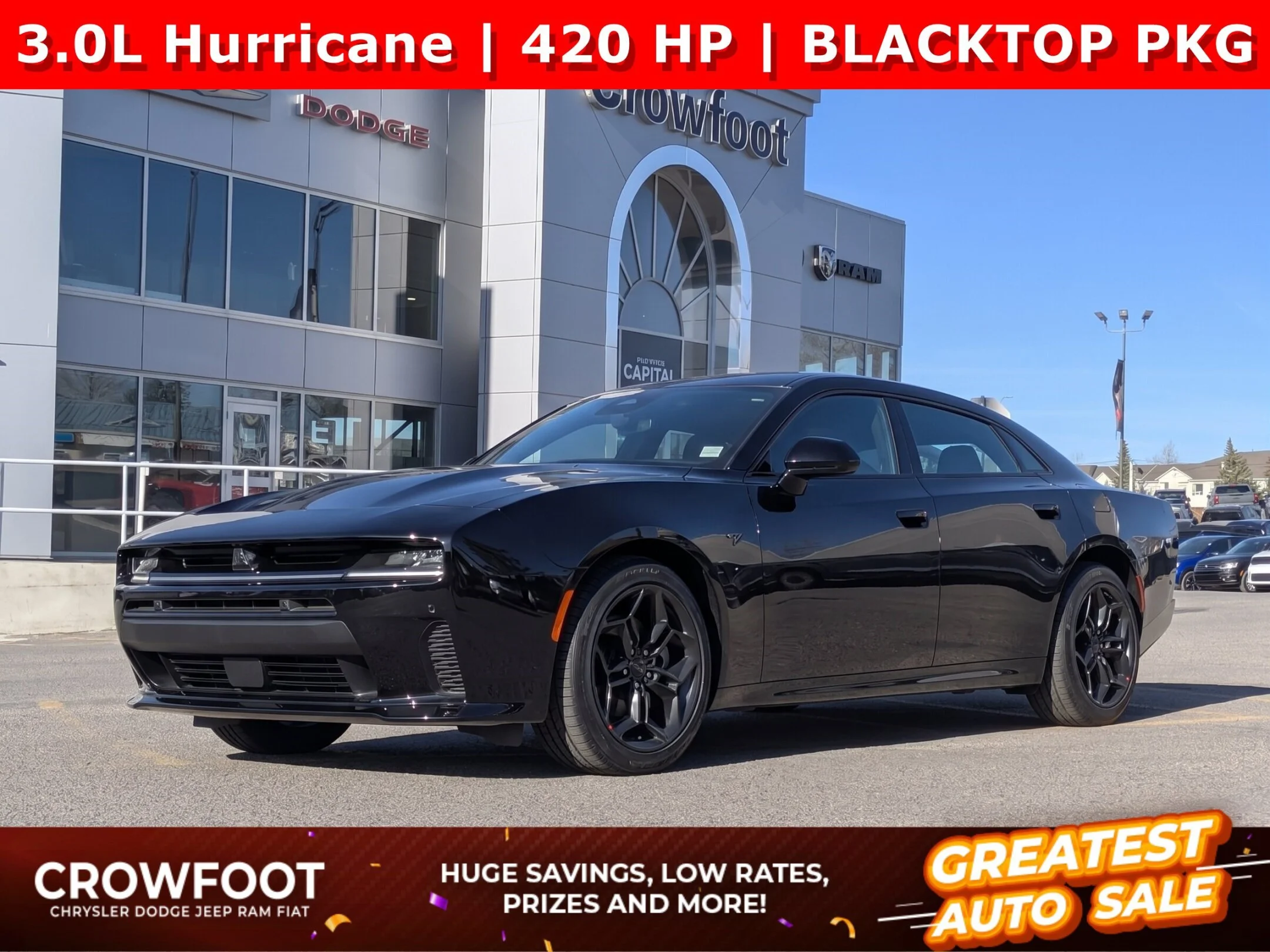 New 2026 Black Dodge R/T - - Blacktop Pkg - Driver Convenience Grp - Alpine Audio - 20 Black Wheels & More! image 1