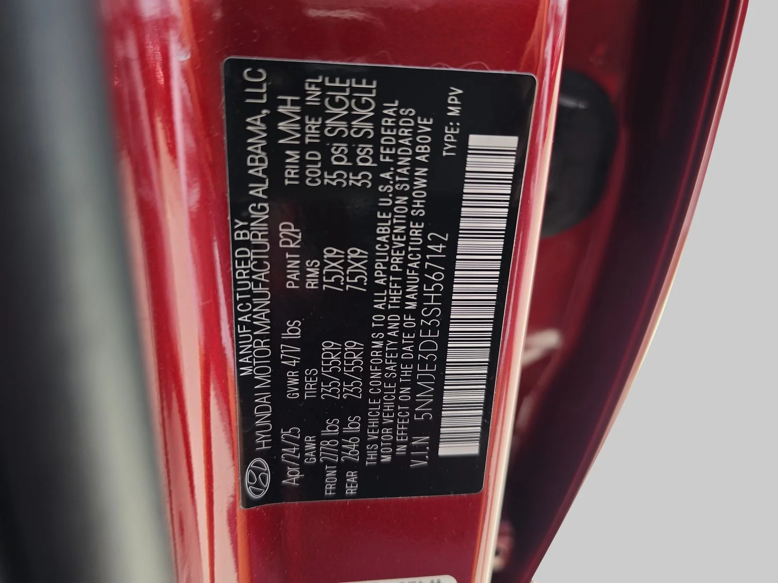 Used 2025 Red Hyundai Limited image 38