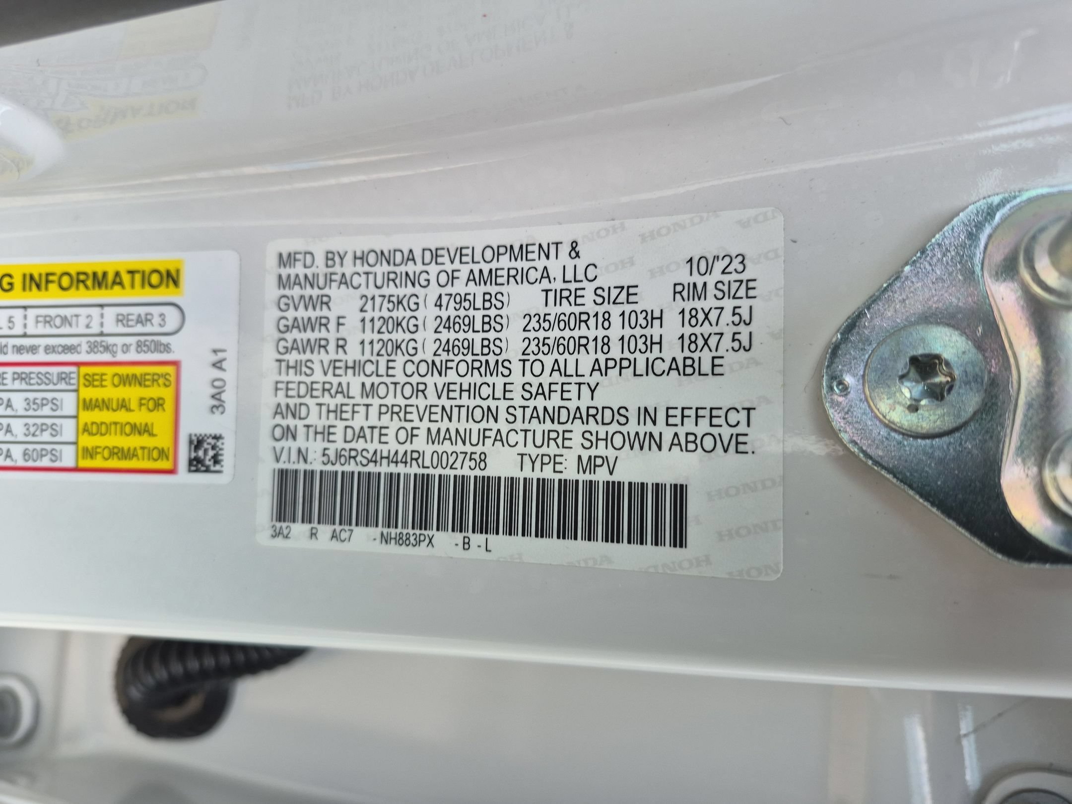Certified Used 2024 Platinum White Pearl Honda EX AWD image 35