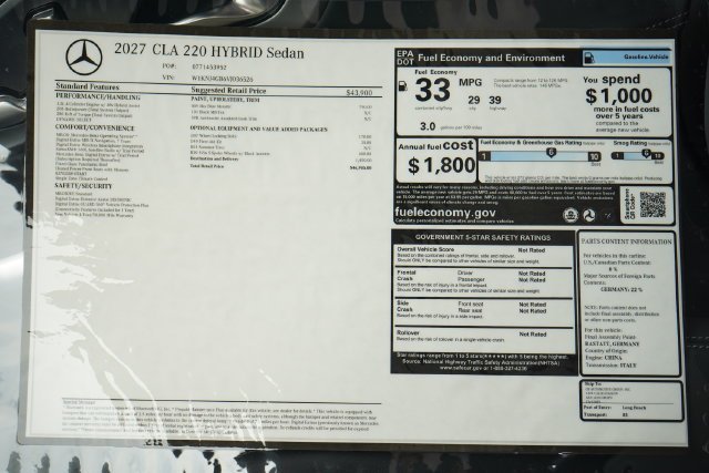 New 2027 Sky Blue Metallic Mercedes-Benz CLA 220 image 30