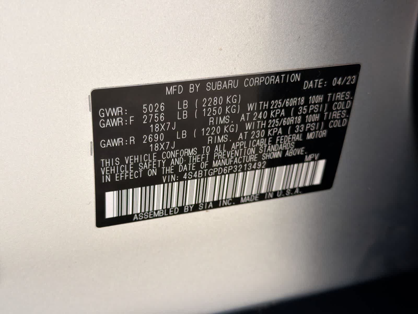 Certified Used 2023 Ice Silver Metallic Subaru Touring XT image 38