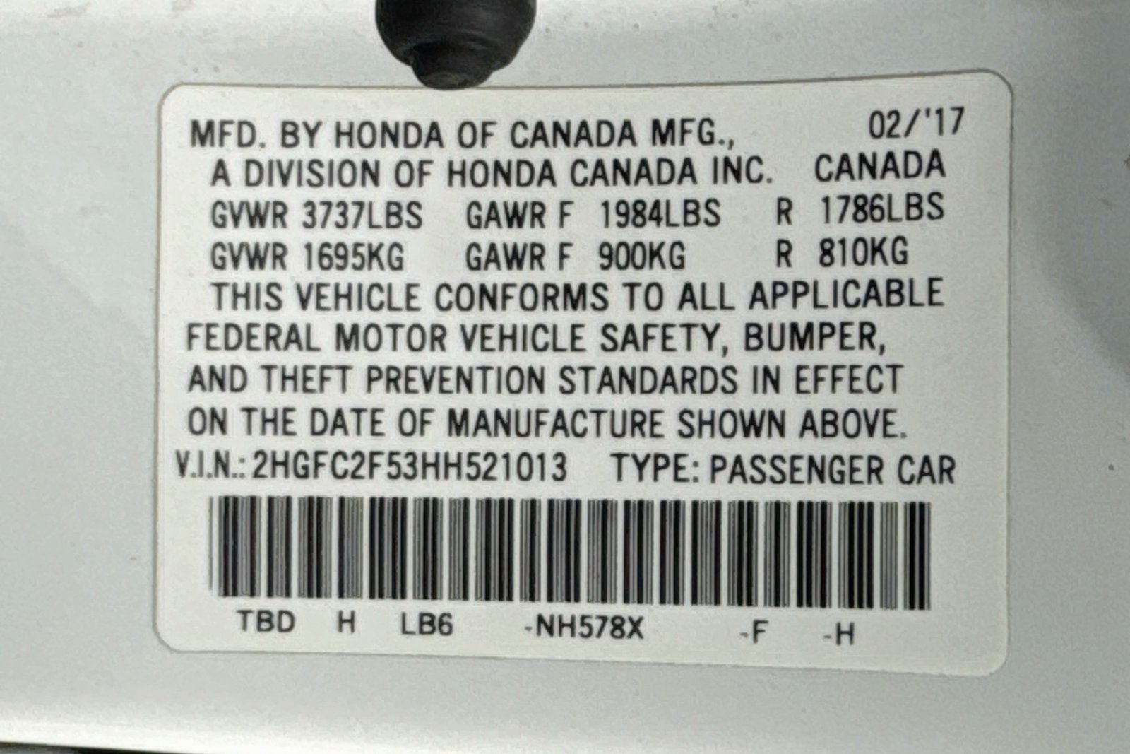 Used 2017 Taffeta White Honda LX image 28