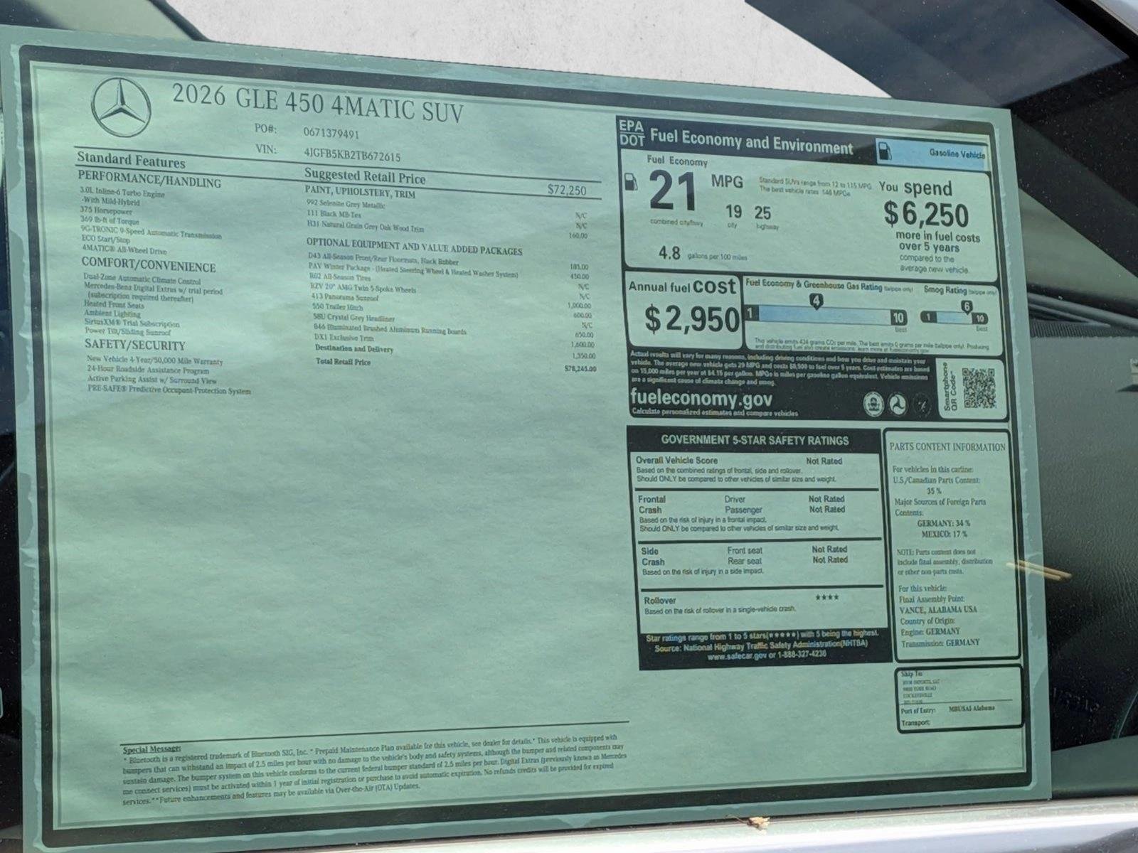 New 2026 Selenite Grey Metallic Mercedes-Benz GLE450 image 20