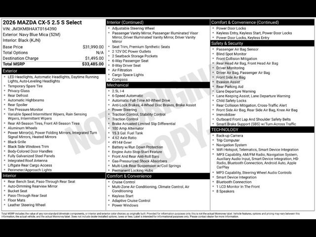 Certified Used 2026 Navy Blue Mazda 2.5 S Select image 11