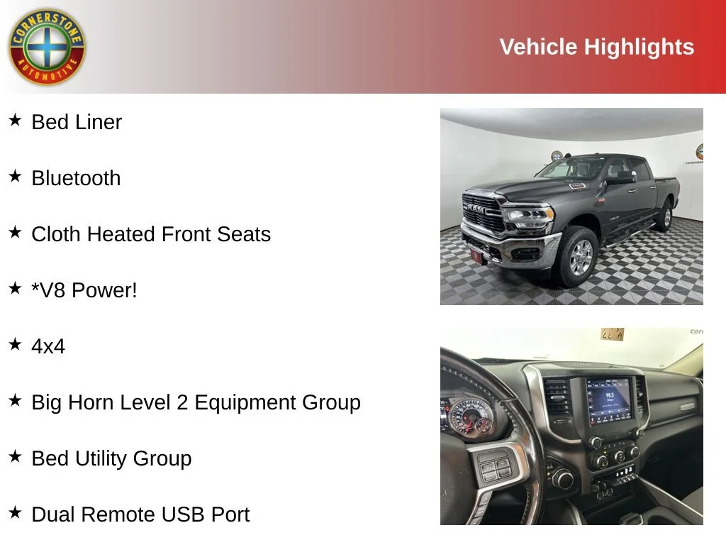 Used 2019 RAM Ram 2500 Pickup Big Horn with VIN 3C6UR5DJ3KG700091 for sale in Elk River, Minnesota