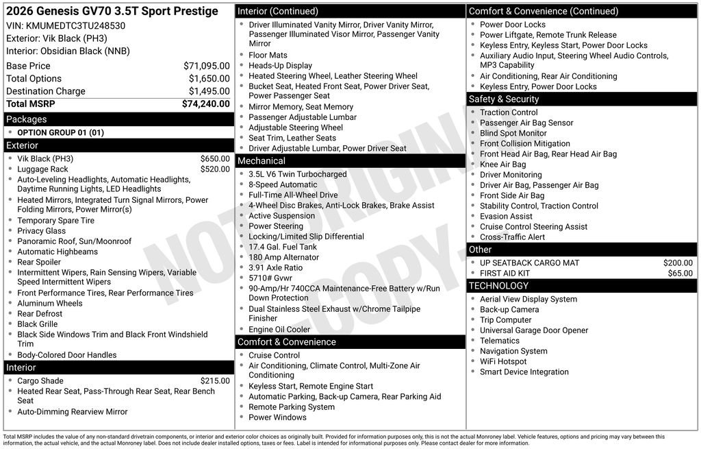 2026 GENESIS GV70 Sport Prestige - Photo 26