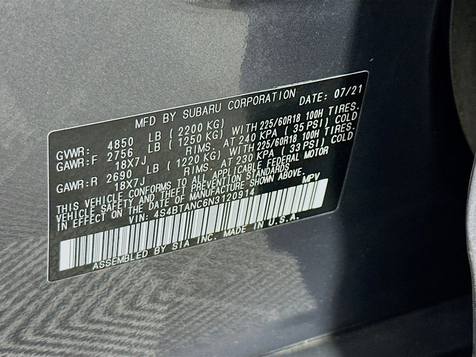 Used 2022 Magnetite Gray Metallic Subaru Limited image 35