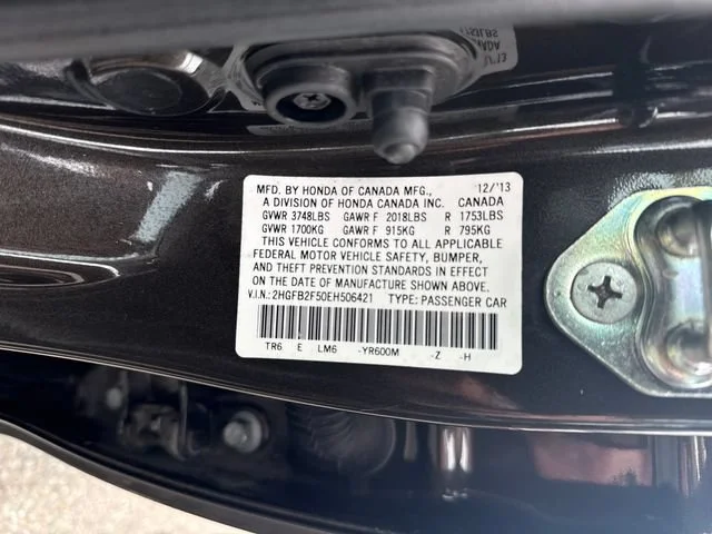 Used 2014 Crystal Black Pearl Honda LX image 16